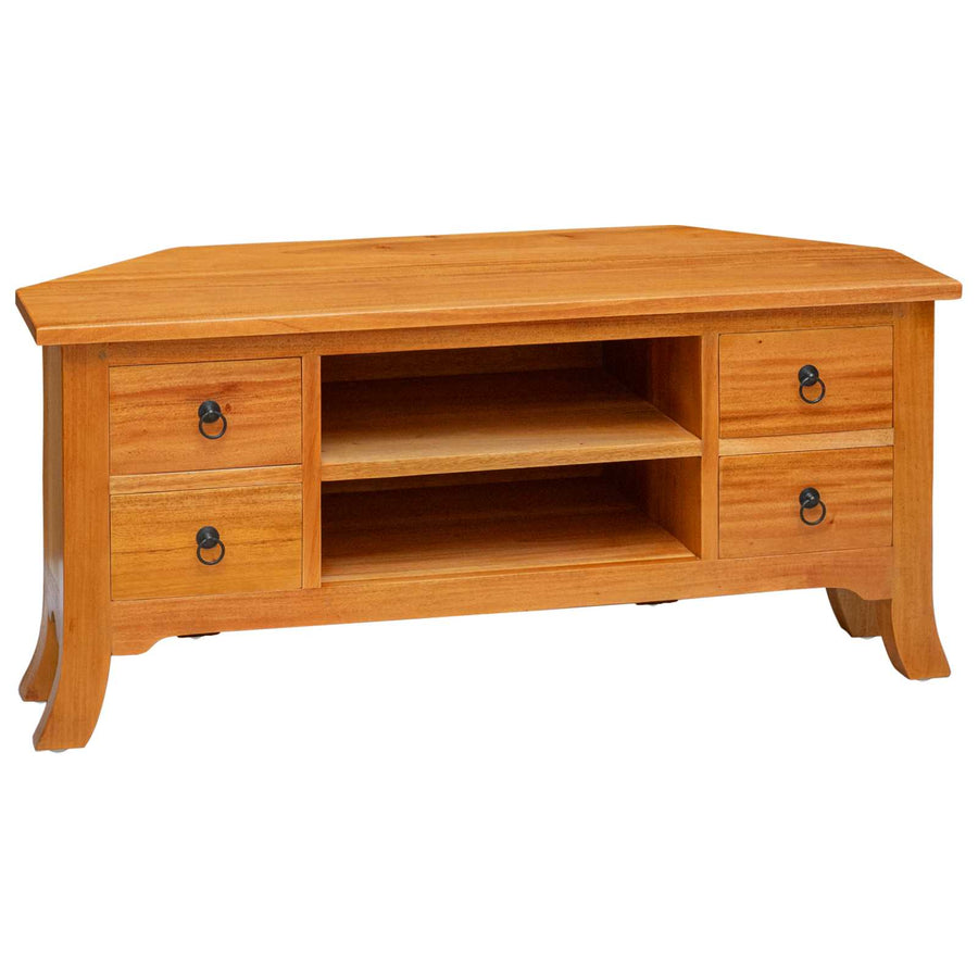 TV-kast met lade Naturel 100 x 40,5 x 46 cm Massief Mahoniehout