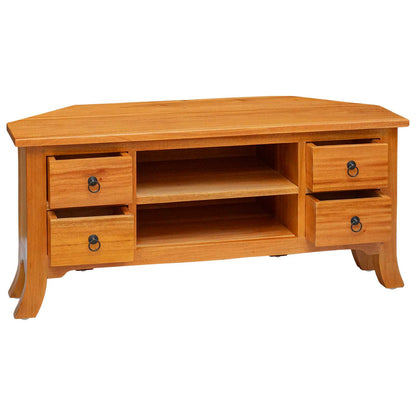 TV-kast met lade Naturel 100 x 40,5 x 46 cm Massief Mahoniehout