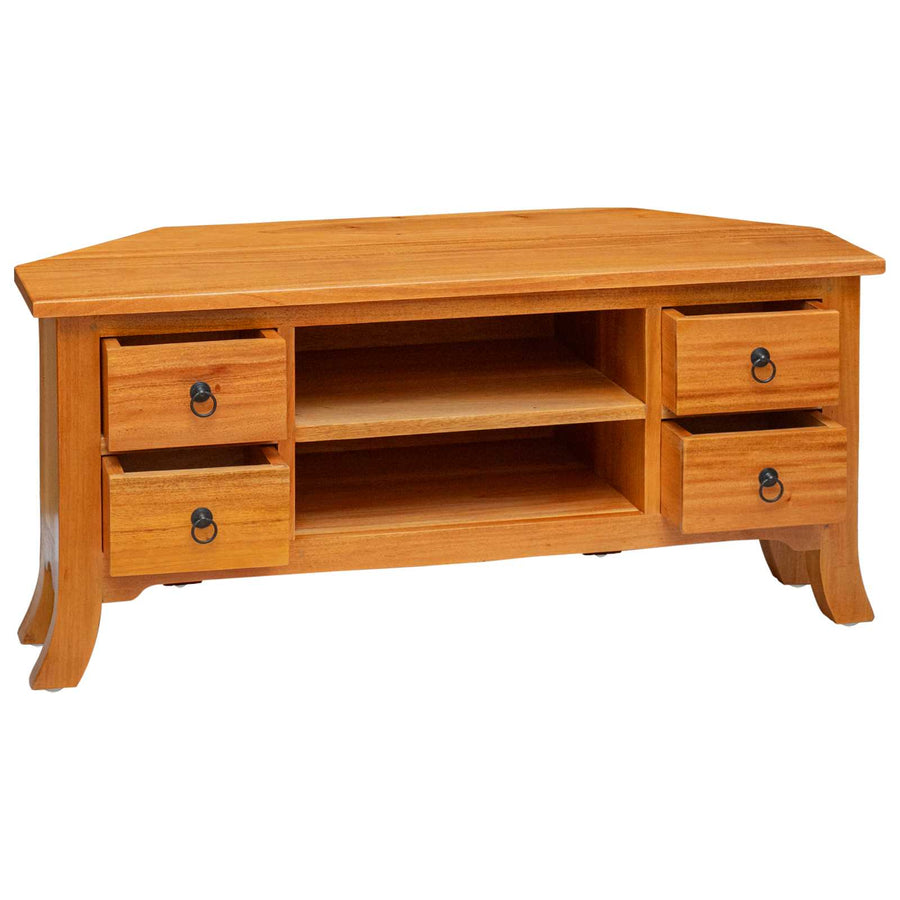 TV-kast met lade Naturel 100 x 40,5 x 46 cm Massief Mahoniehout