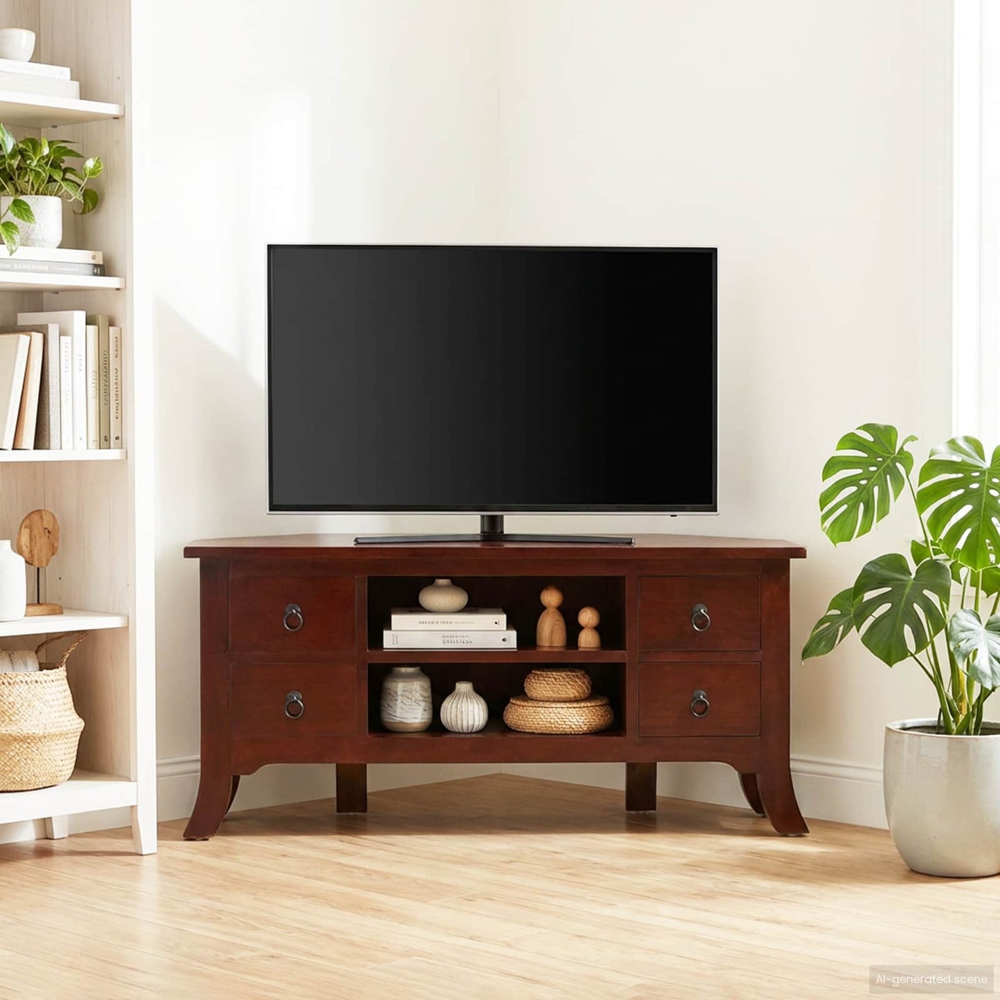 TV-kast met lade Bruin 100 x 40,5 x 46 cm Massief Mahoniehout