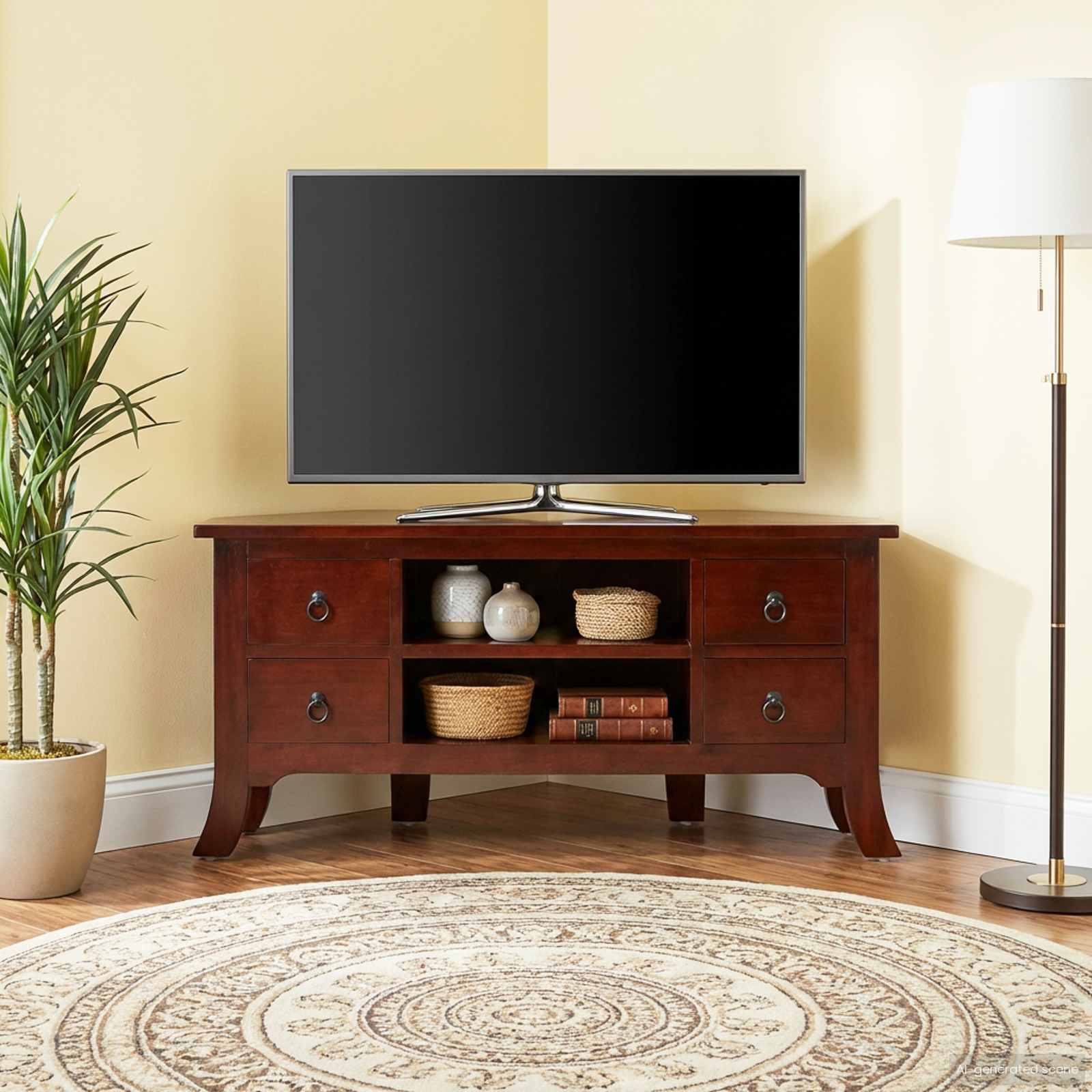 TV-kast met lade Bruin 100 x 40,5 x 46 cm Massief Mahoniehout