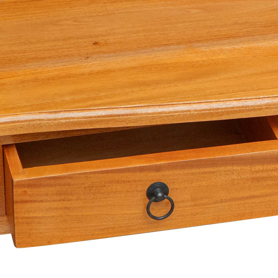 Wandtafel met lade Naturel 115 x 32 x 76 cm Massief Mahoniehout