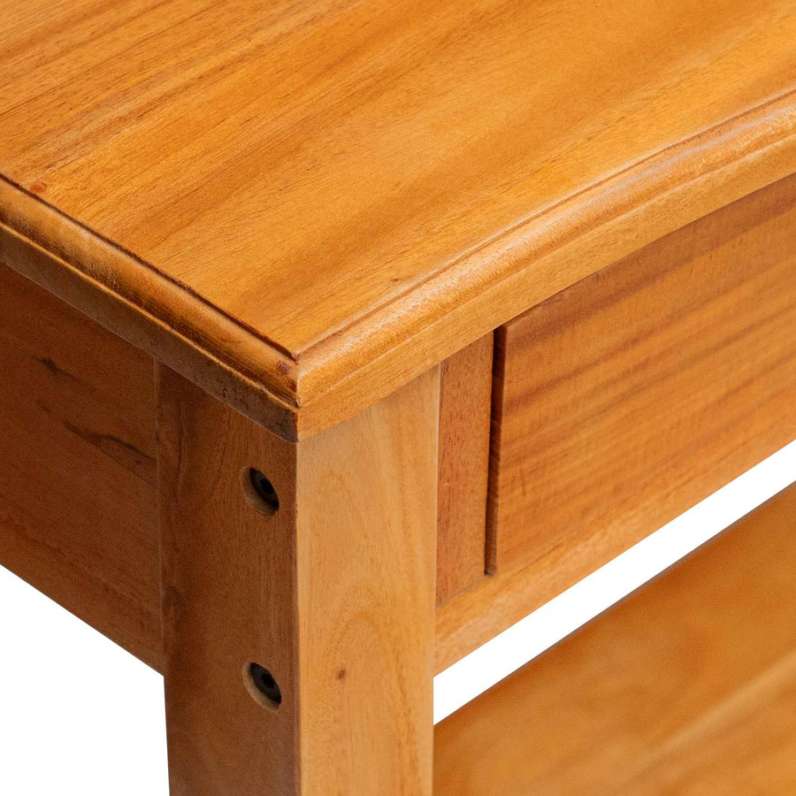 Wandtafel met lade Naturel 115 x 32 x 76 cm Massief Mahoniehout