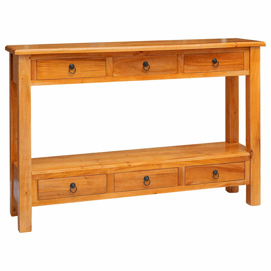 Wandtafel met lade Naturel 115 x 32 x 76 cm Massief Mahoniehout