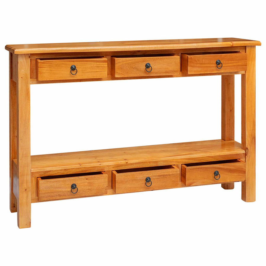 Wandtafel met lade Naturel 115 x 32 x 76 cm Massief Mahoniehout