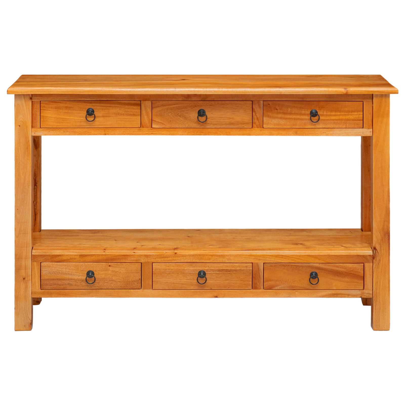 Wandtafel met lade Naturel 115 x 32 x 76 cm Massief Mahoniehout