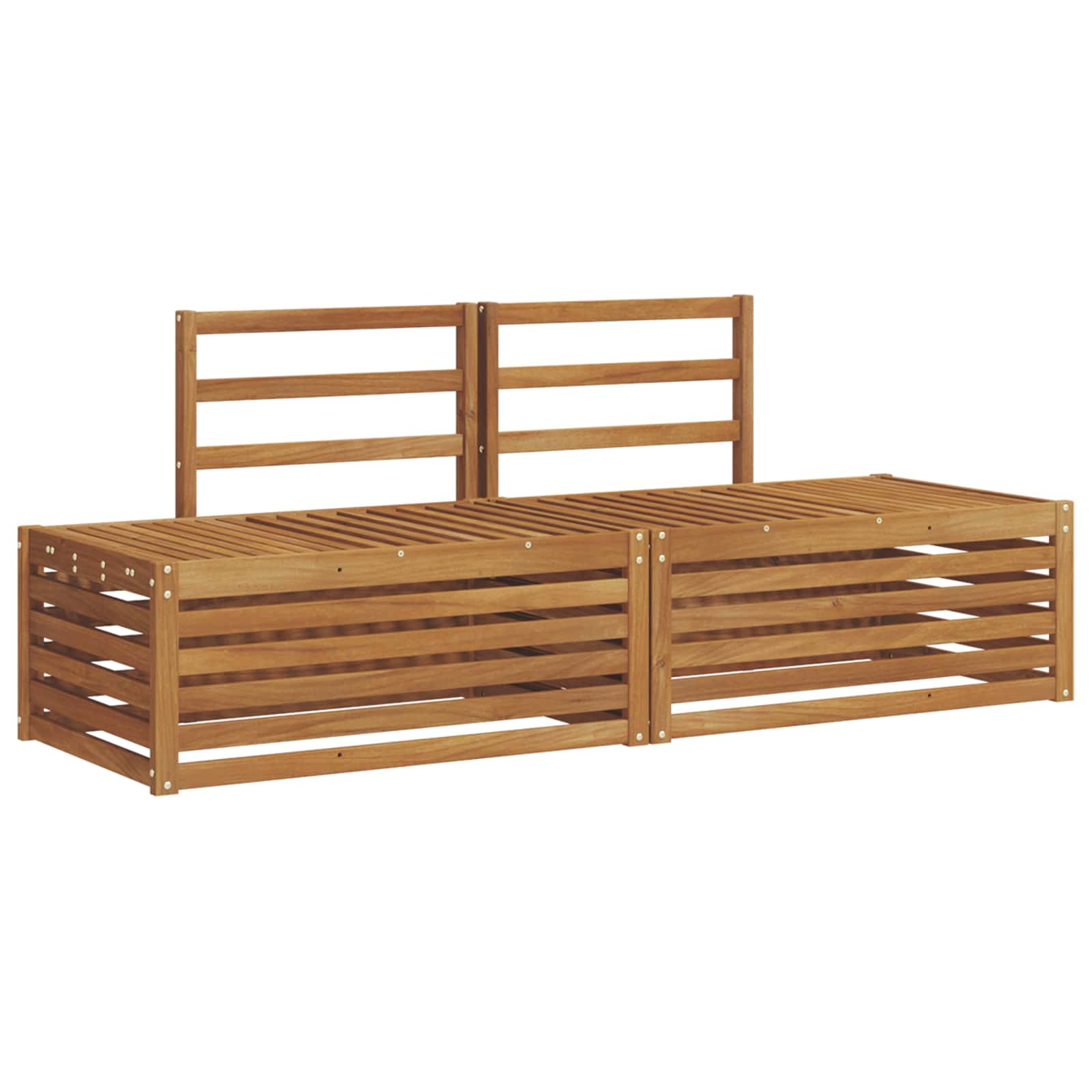 Sofa-Sets 2 Stuk Naturel 91 x 63 x 73 cm Massief Acaciahout