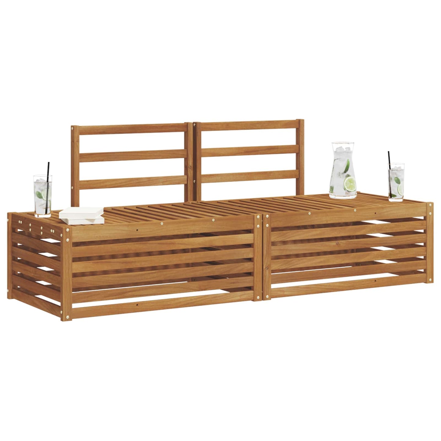 Sofa-Sets 2 Stuk Naturel 91 x 63 x 73 cm Massief Acaciahout