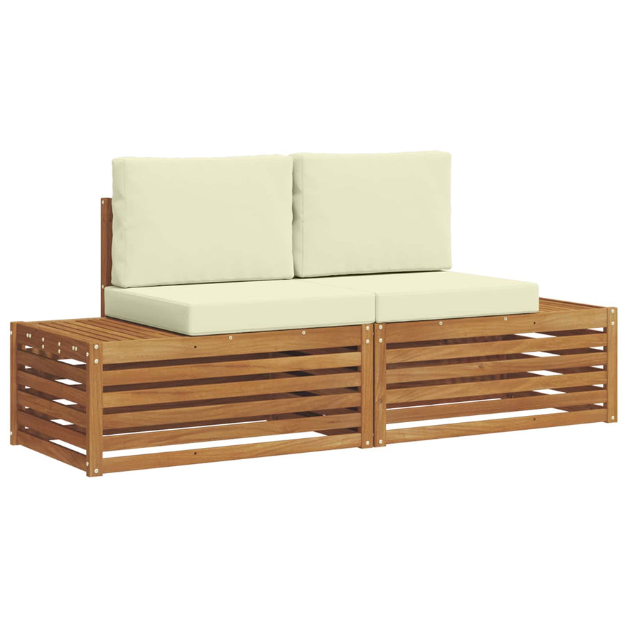 Sofa-Sets 2 Stuk Natuurlijk en Crème 91 x 63 x 73 cm