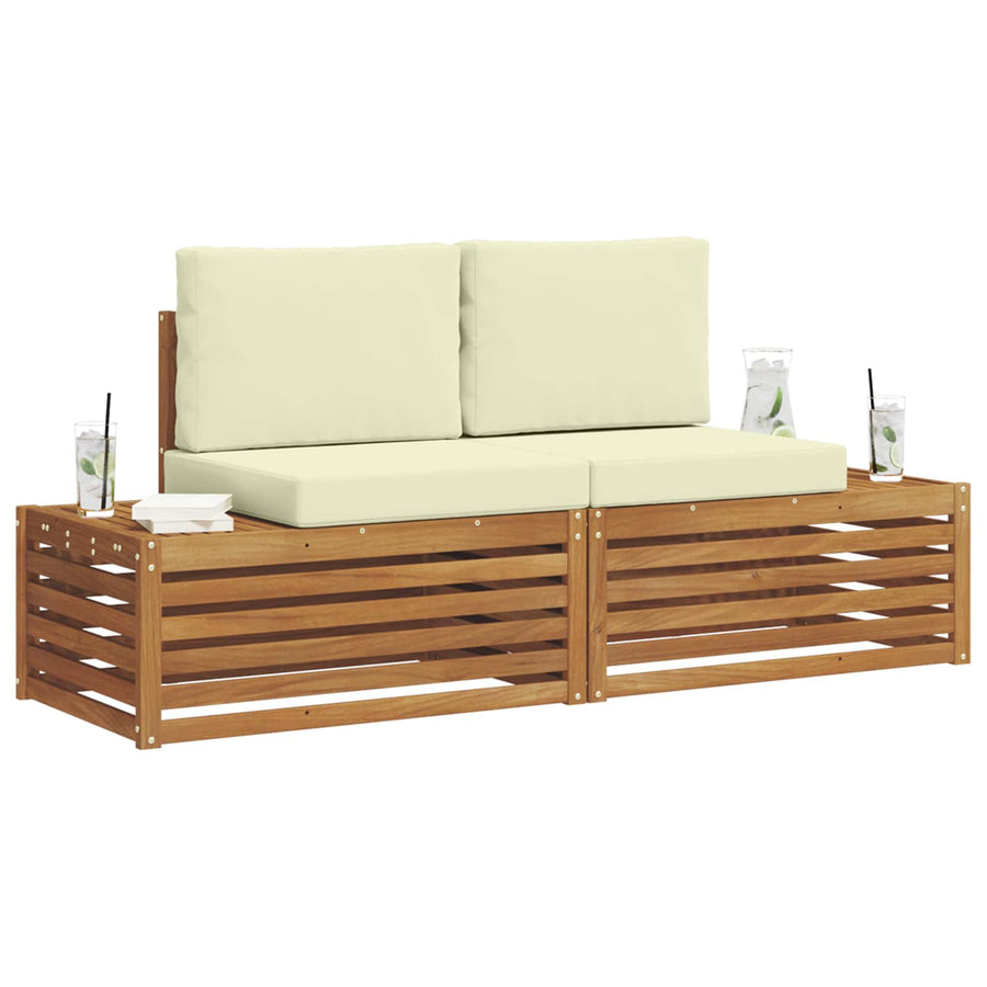 Sofa-Sets 2 Stuk Natuurlijk en Crème 91 x 63 x 73 cm