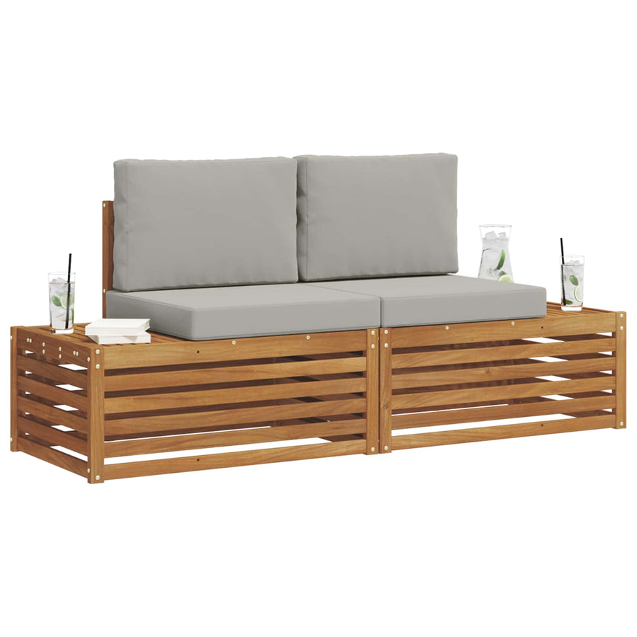 Sofa-Sets 2 Stuk Natuurlijk en Crème 91 x 63 x 73 cm