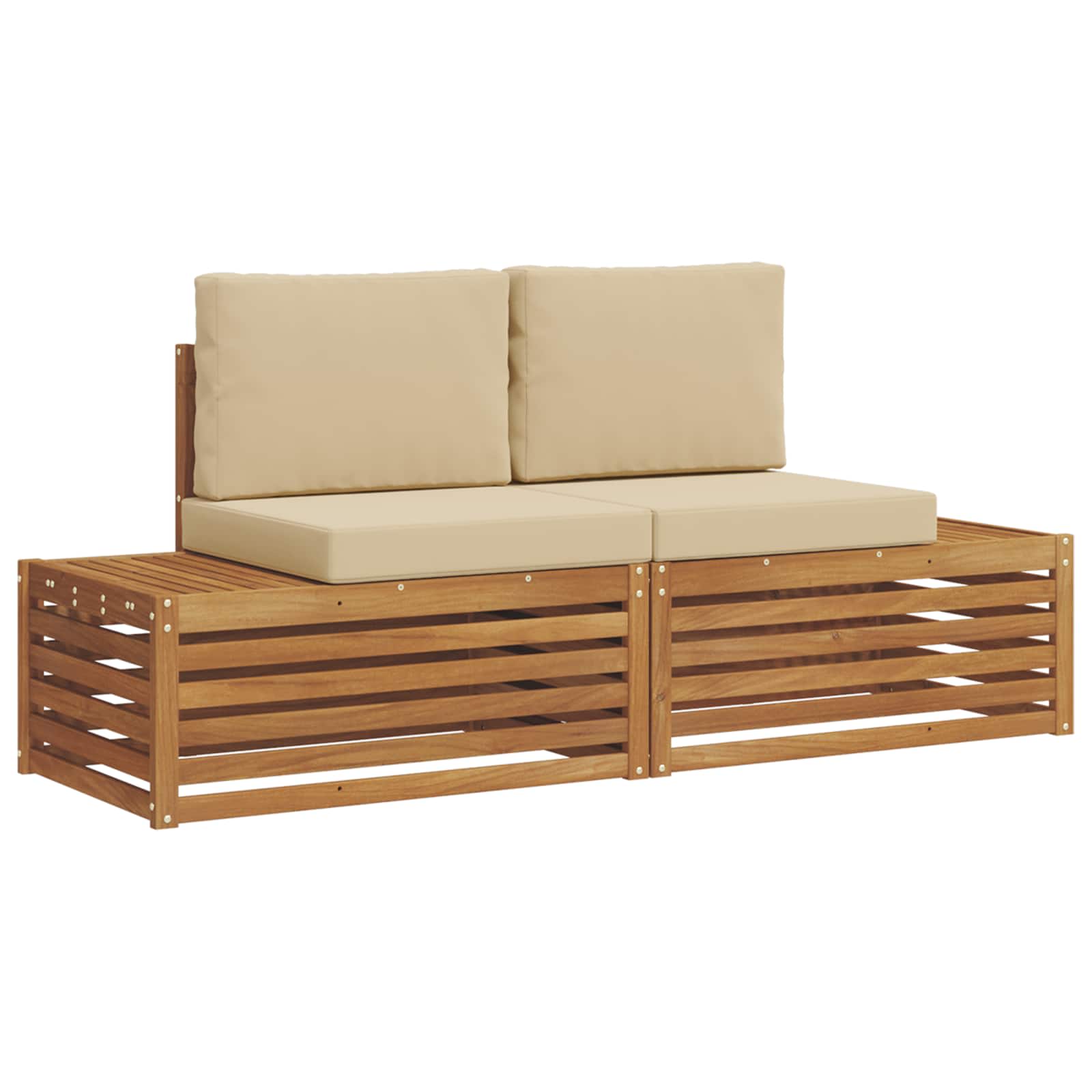Buiten bankenset met kussen 2 Stuk Natuurlijk en Beige