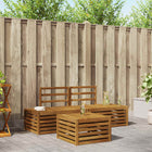 Sofa Sets 3 Piece Natural Solid Acacia Wood