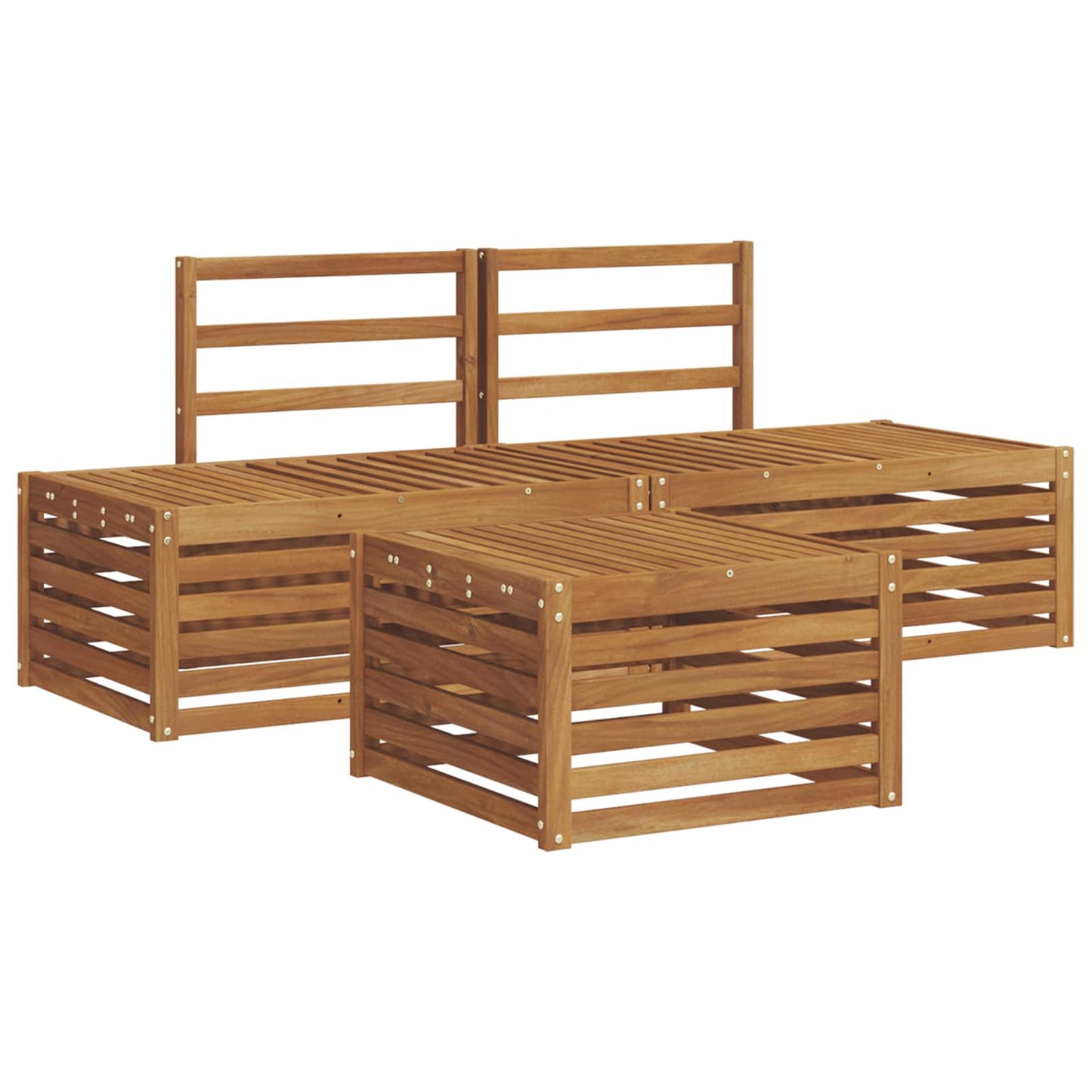 Sofa-Sets 3 Stuk Naturel Massief Acaciahout