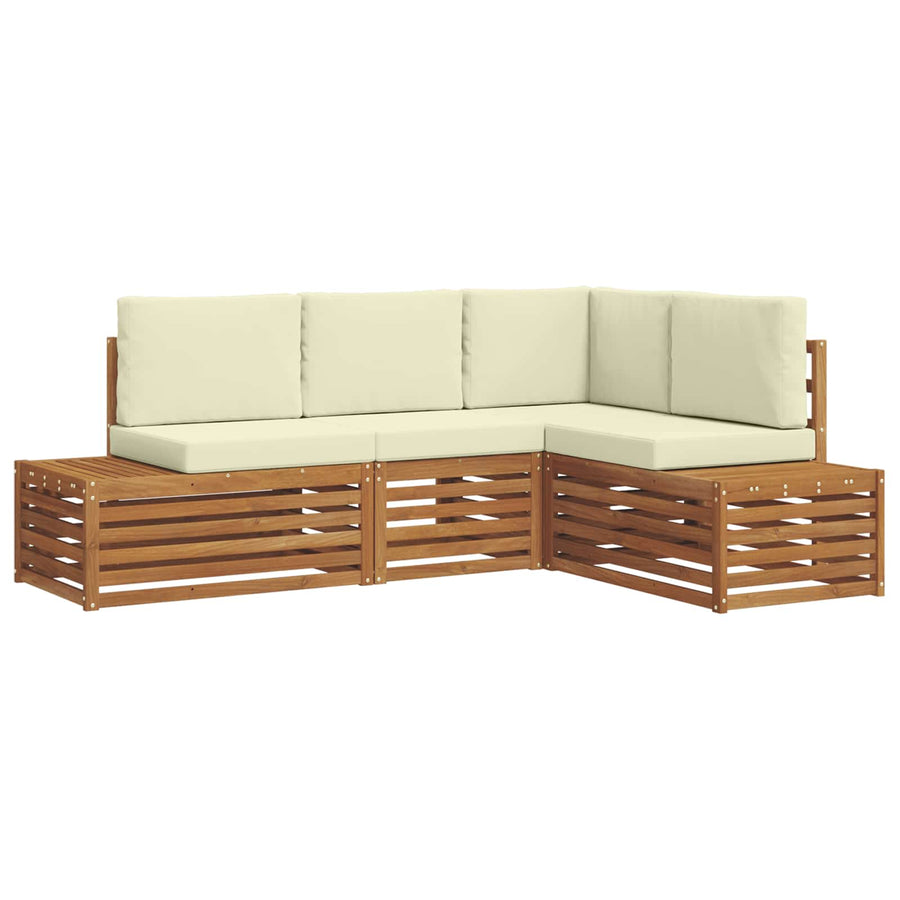 Sofa-Sets met kussen 4 Stuk Natuurlijk en Crème