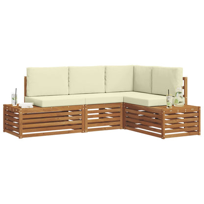 Sofa-Sets met kussen 4 Stuk Natuurlijk en Crème