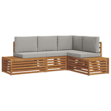 Sofa-Sets met kussen 4 Stuk Natuurlijk en Lichtgrijs