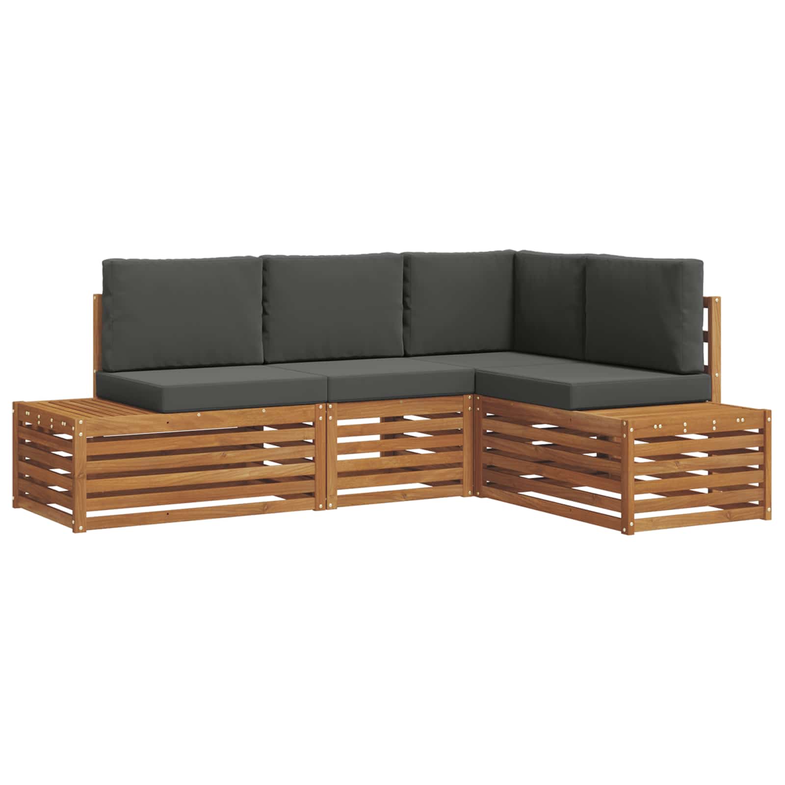 Sofa-Sets met kussen 4 Stuk Natuurlijk en Antraciet