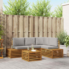 Sofa-Sets met kussen 5 Stuk Natuurlijk en Lichtgrijs