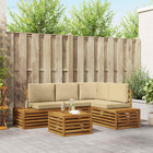 Modulaire tuinbank massief acaciahout 5-delig beige