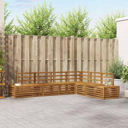 Sofa-Sets 6 Stuk Naturel Massief Acaciahout