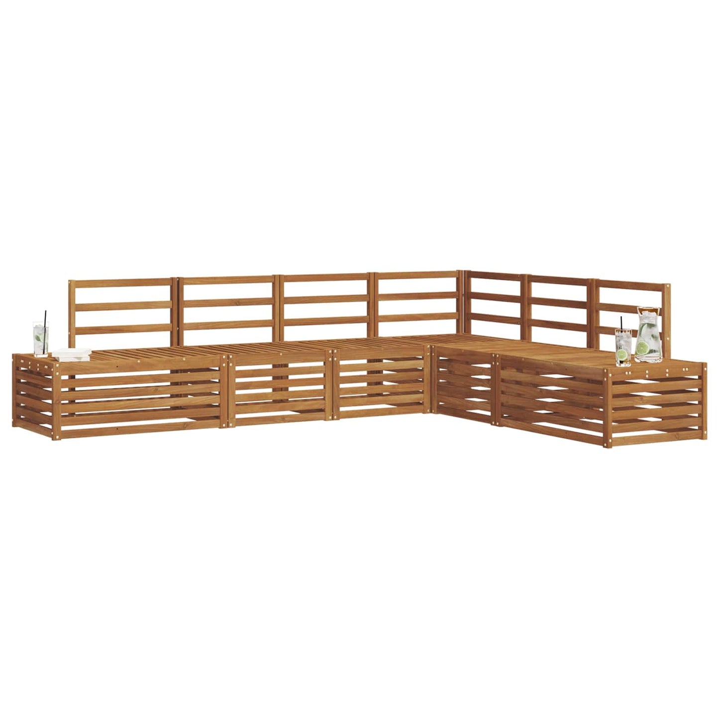 Sofa-Sets 6 Stuk Naturel Massief Acaciahout