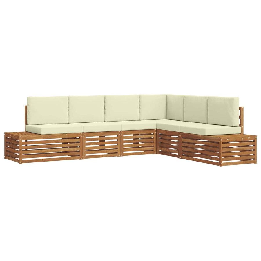 Sofa-Sets met kussen 6 Stuk Natuurlijk en Crème