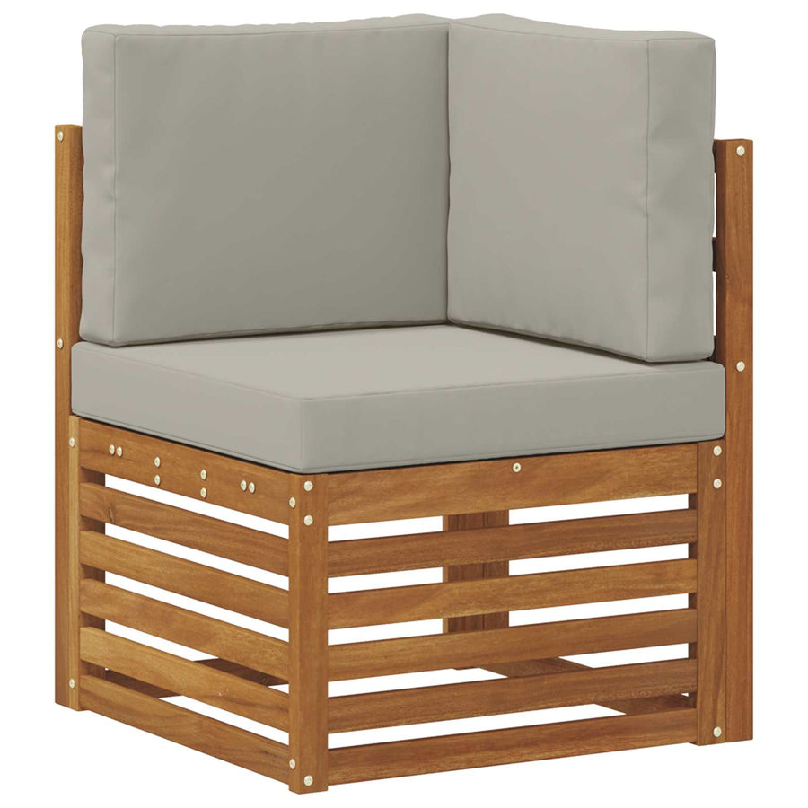 Sofa-Sets met kussen 6 Stuk Natuurlijk en Lichtgrijs