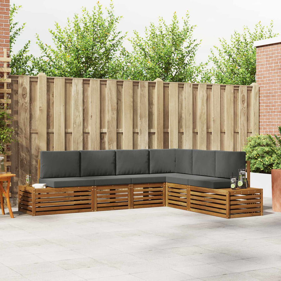 Sofa-Sets met kussen 6 Stuk Natuurlijk en Antraciet