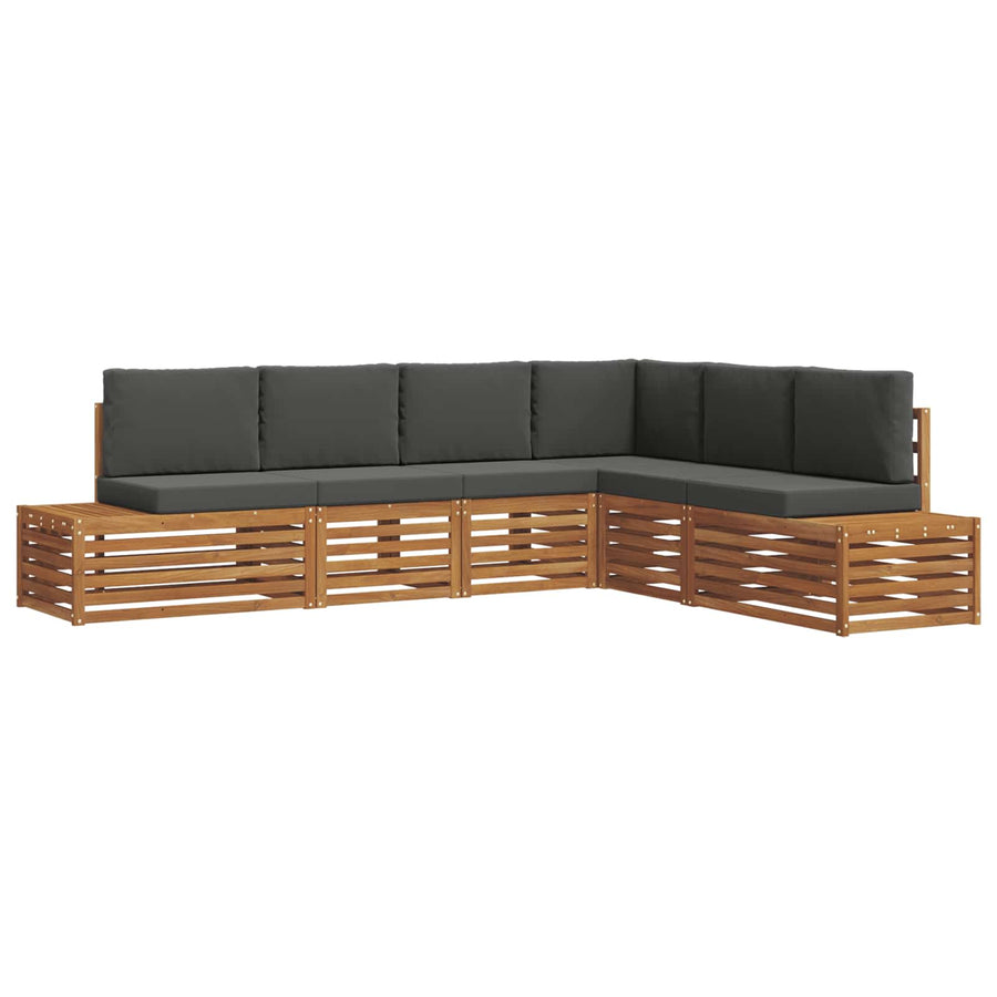 Sofa-Sets met kussen 6 Stuk Natuurlijk en Antraciet