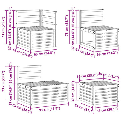 Sofa-Sets 7 Stuk Naturel Massief Acaciahout