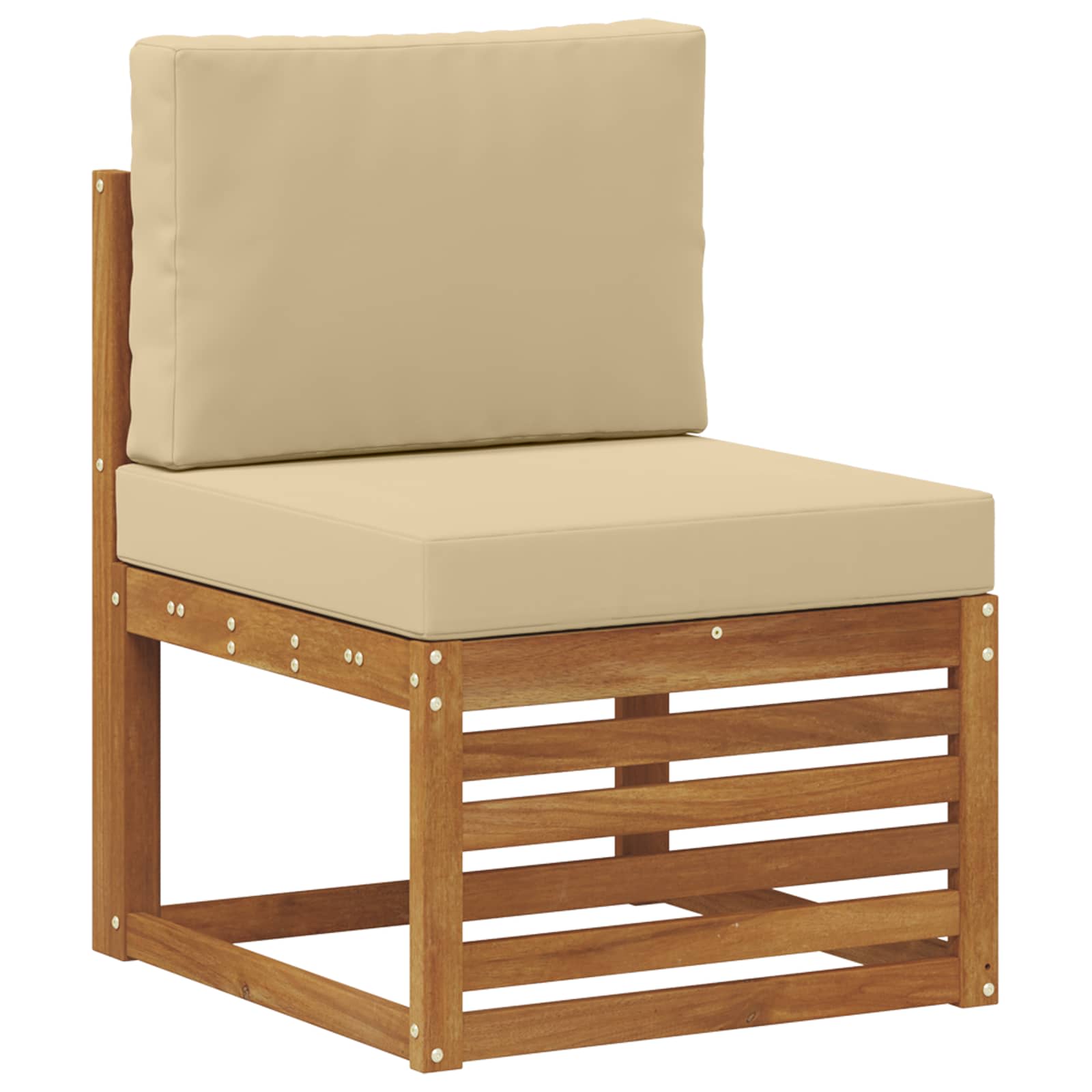 Buiten bankenset met kussen 7 Stuk Natuurlijk en Beige