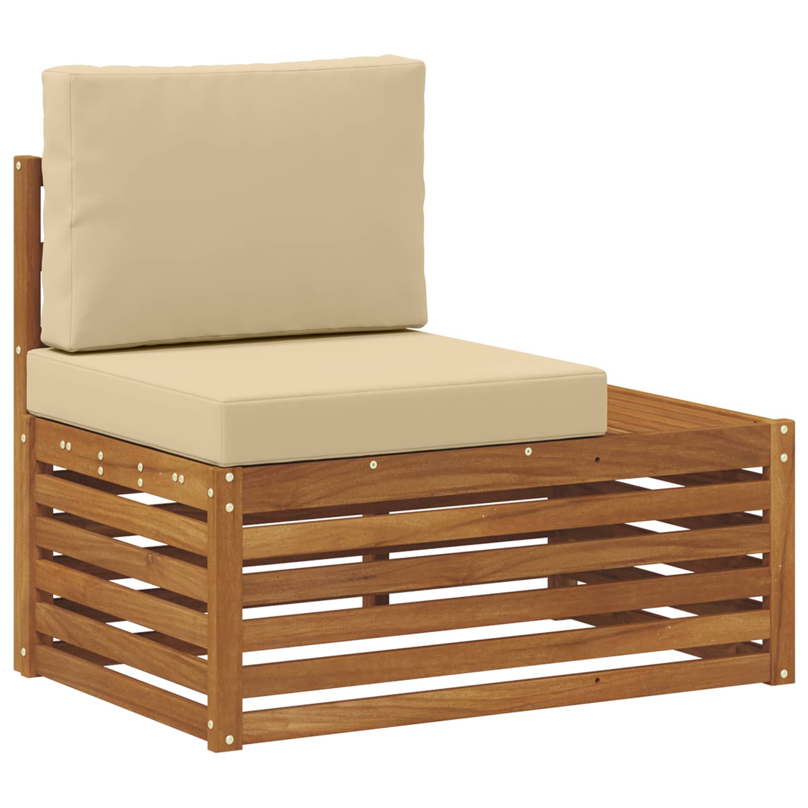 Buiten bankenset met kussen 7 Stuk Natuurlijk en Beige