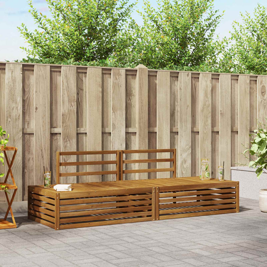 Buiten bankenset 2 Stuk Naturel 203,5 x 83 x 73 cm