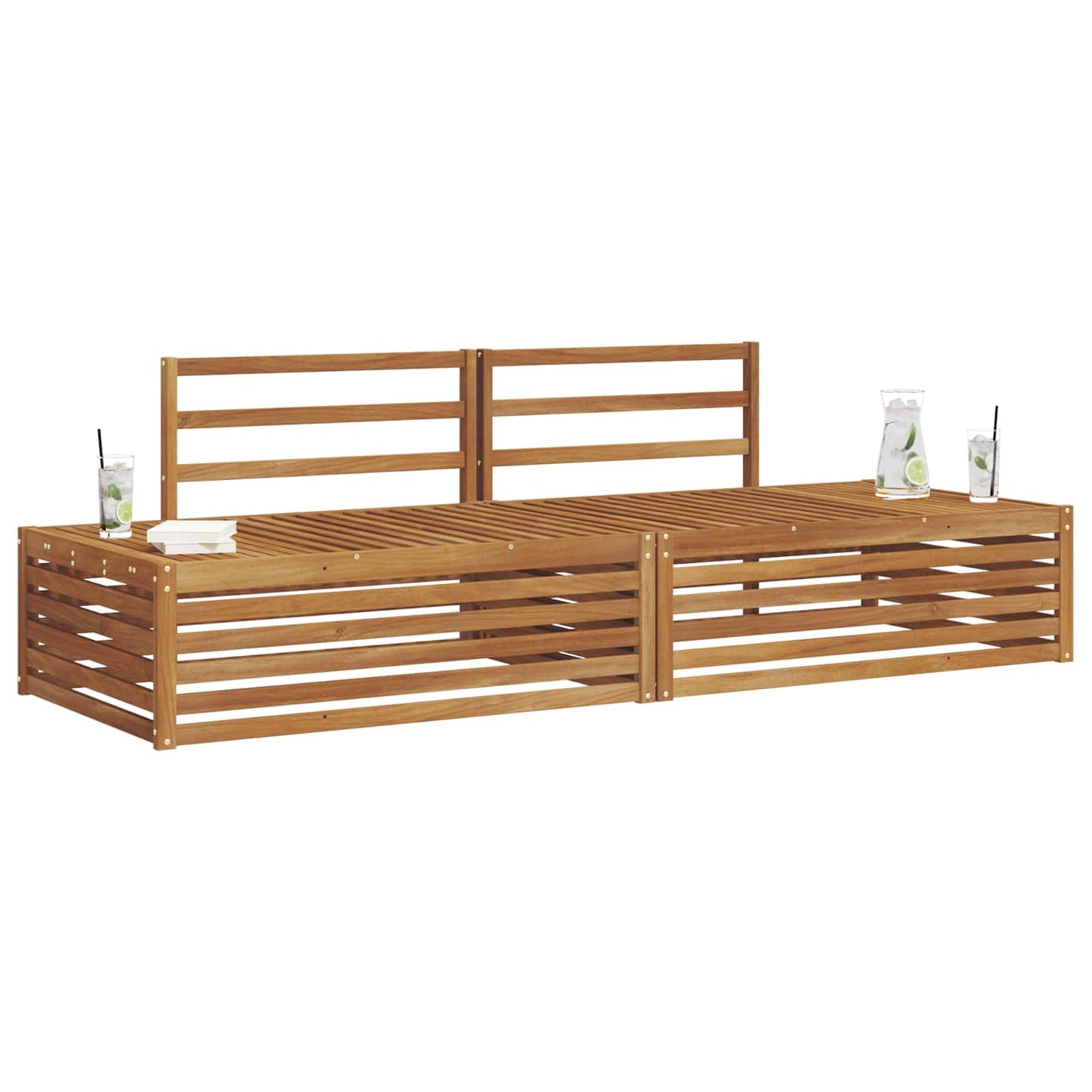 Buiten bankenset 2 Stuk Naturel 203,5 x 83 x 73 cm