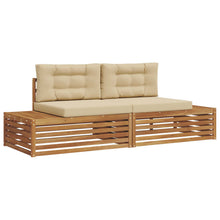 Buiten bankenset met kussen 6 Stuk Natuurlijk en Beige