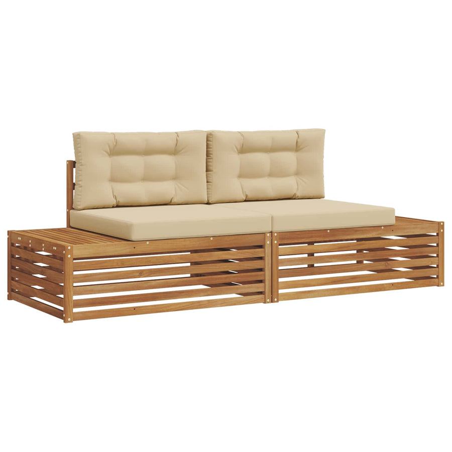 Buiten bankenset met kussen 6 Stuk Natuurlijk en Beige