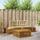 Outdoor Sofa Set with Cushions 7 Piece Natural and Beige