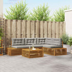 Sofa Sets with Cushions 14 Piece Natural and Light Grey