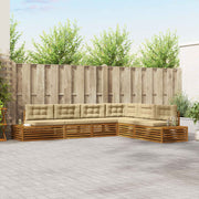 Modulaire tuinbank 357x277.5x73 cm massief acaciahout beige