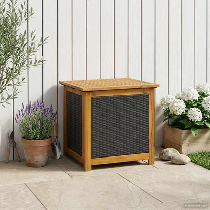 Tuinopslagdoos 185 L Massief Acaciahout 60 x 50 x 56 cm Zwart