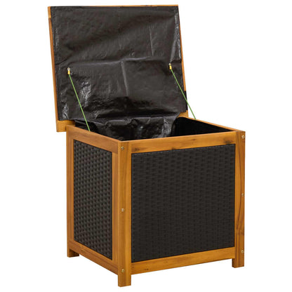 Tuinopslagdoos 185 L Massief Acaciahout 60 x 50 x 56 cm Zwart