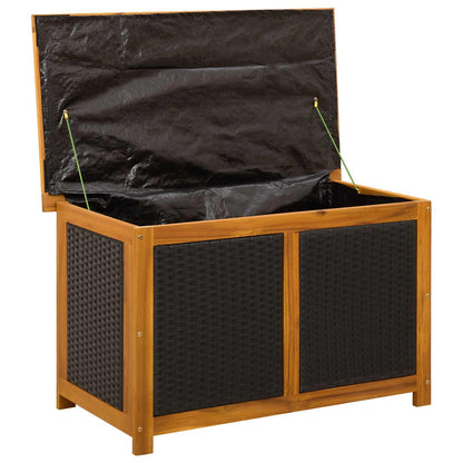 Tuinopslagdoos 185 L Massief Acaciahout 90 x 50 x 56 cm Zwart