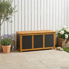 Tuinopbergdoos 185L massief acaciahout 113x50x56 cm zwart