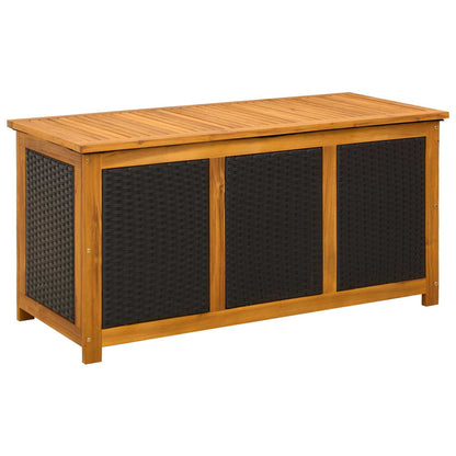 Tuinopslagdoos 185 L Massief Acaciahout 113 x 50 x 56 cm Zwart