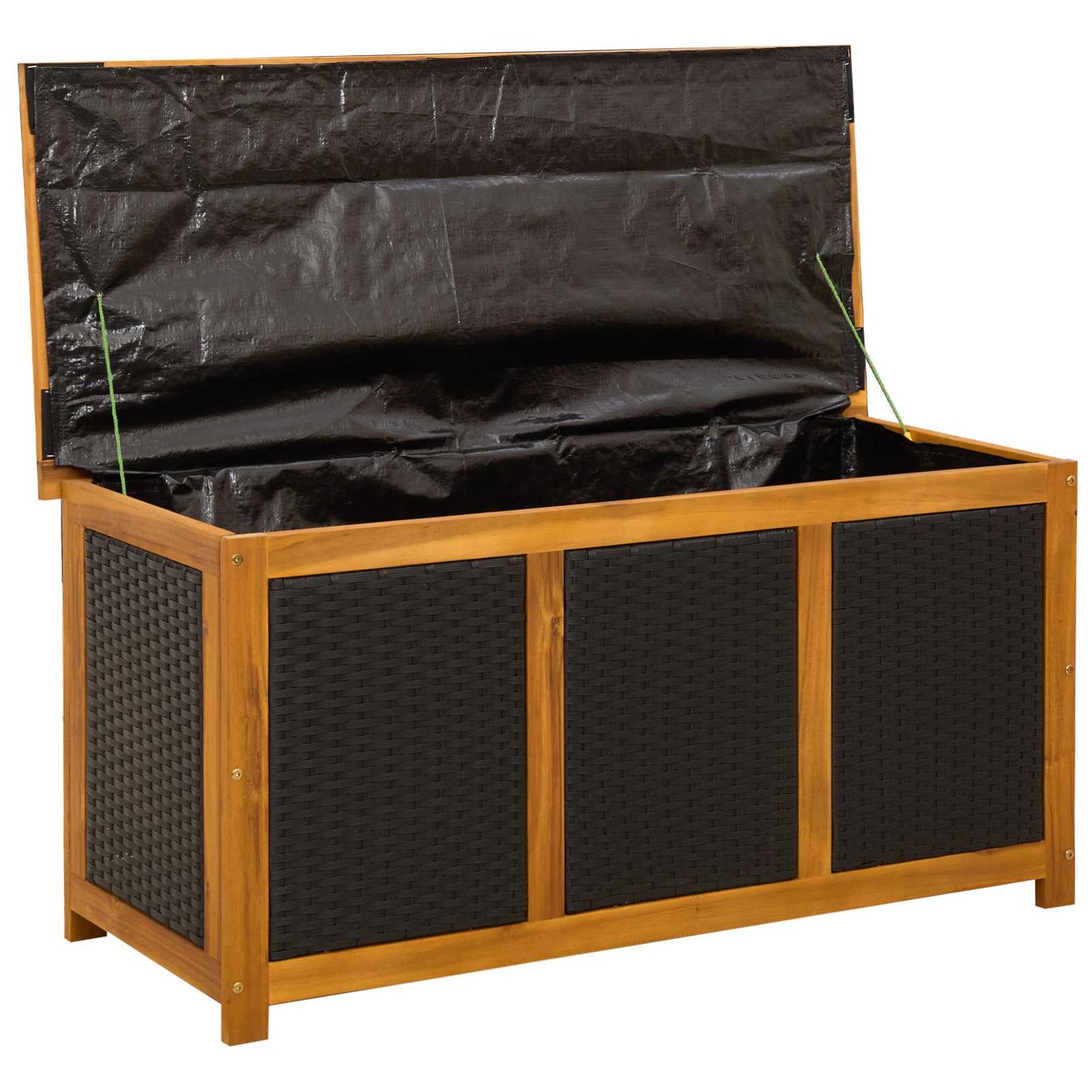 Tuinopslagdoos 185 L Massief Acaciahout 113 x 50 x 56 cm Zwart