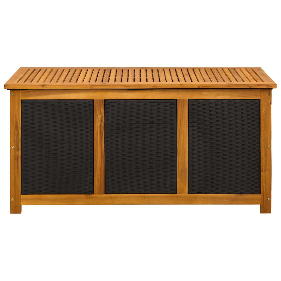 Tuinopslagdoos 185 L Massief Acaciahout 113 x 50 x 56 cm Zwart