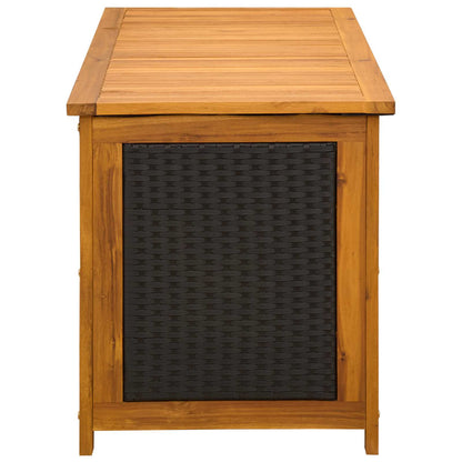 Tuinopslagdoos 185 L Massief Acaciahout 113 x 50 x 56 cm Zwart