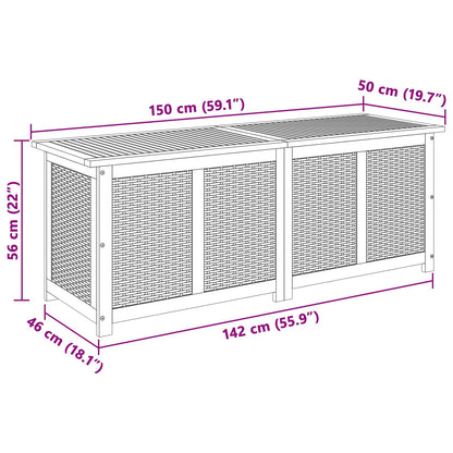 Tuinbox 243 L Massief Acaciahout 150 x 50 x 56 cm Zwart