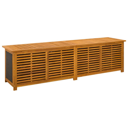 Tuinopslagdoos 185 L Massief Acaciahout 200 x 50 x 56 cm Zwart